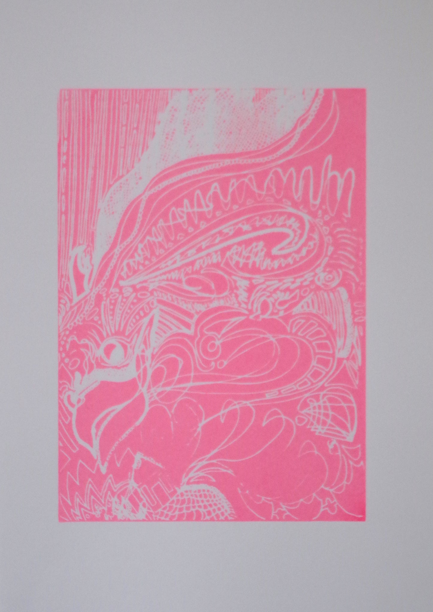 Scrunchy Screenprint Dragon