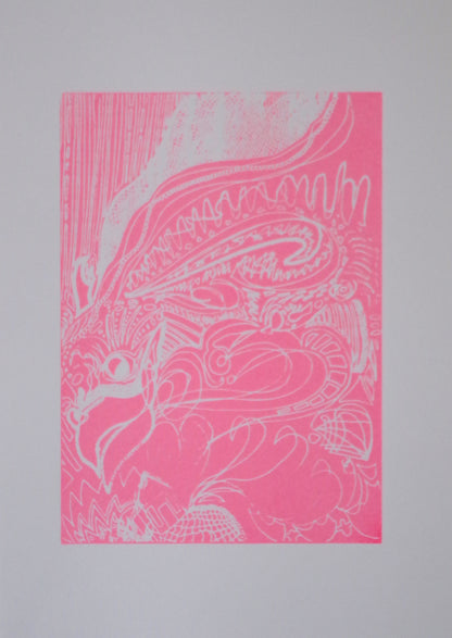 Scrunchy Screenprint Dragon