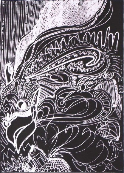 Scrunchy Screenprint Dragon